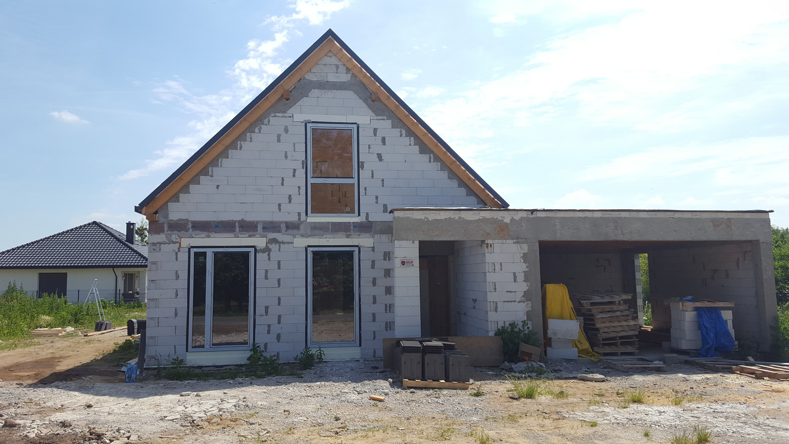 27.06.2017 Front stodoły Stan surowy zamknięty-001 | Projekt Stodoła