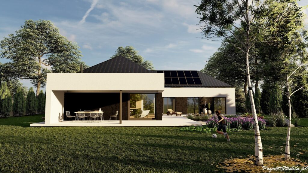 nowoczesny dom parterowy Projekt Stodoła T taras