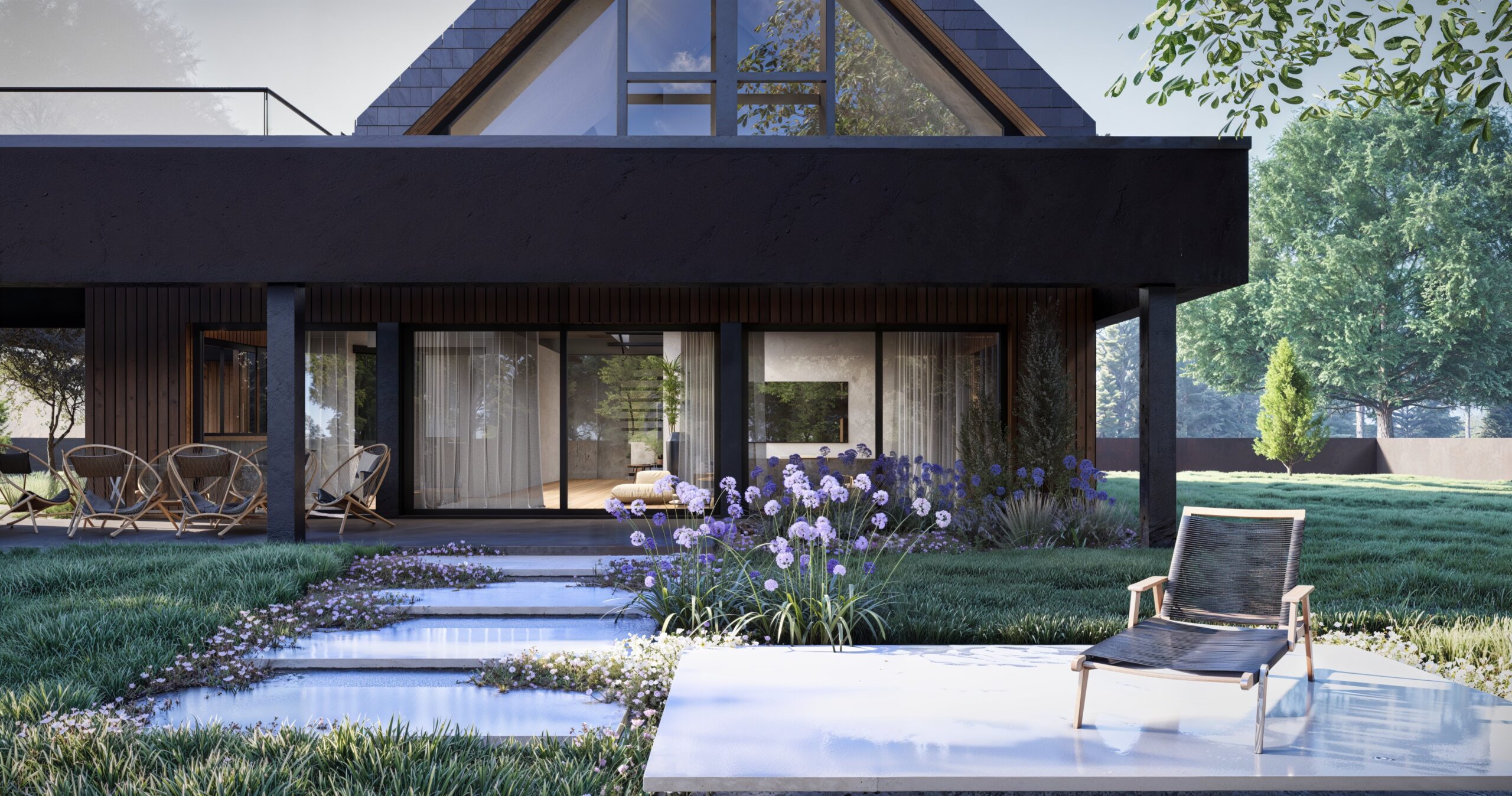 Projekt Stodoła XL Minus Zadaszony taras