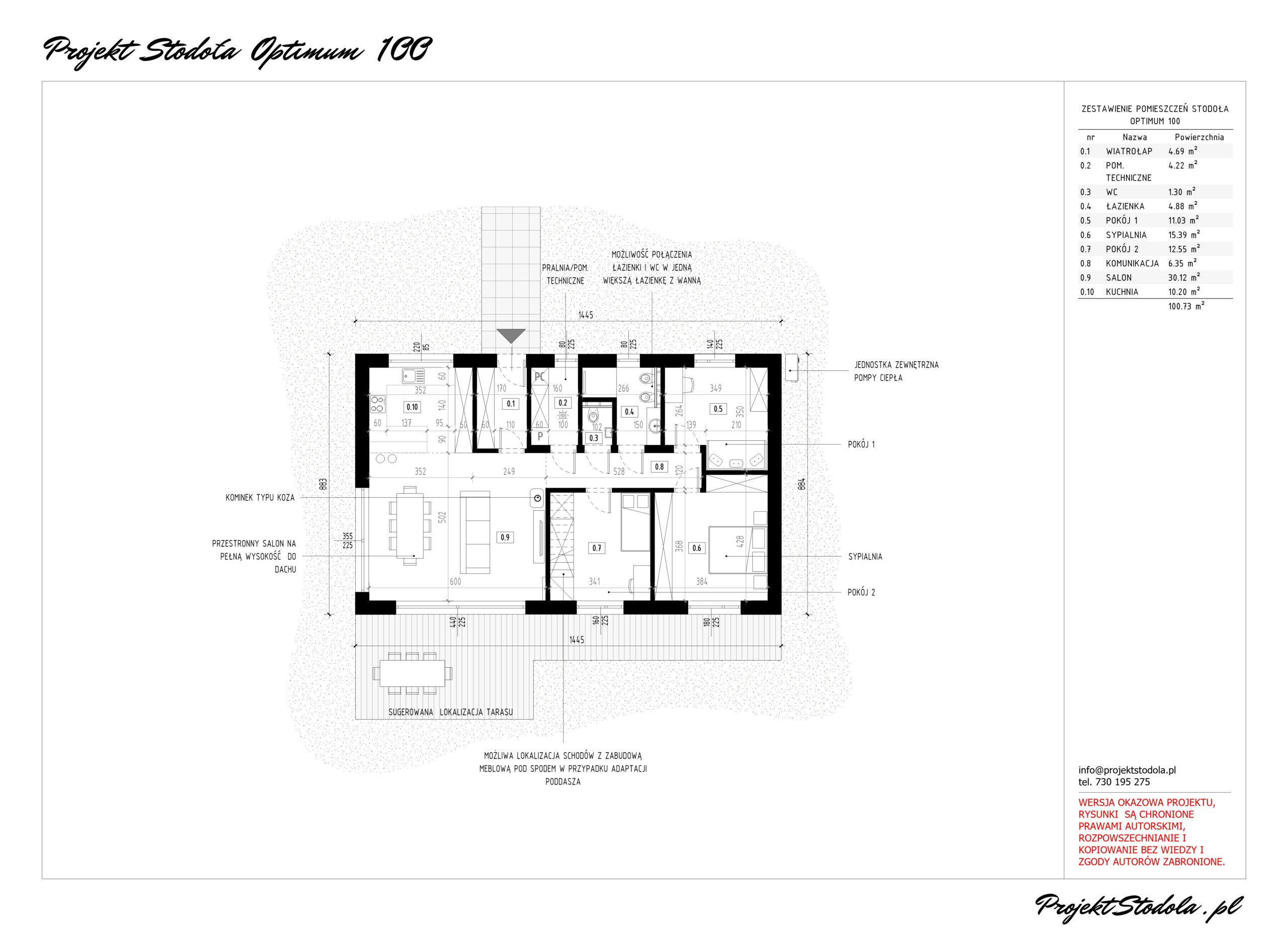 Stodoła Optium 100 rzut parteru