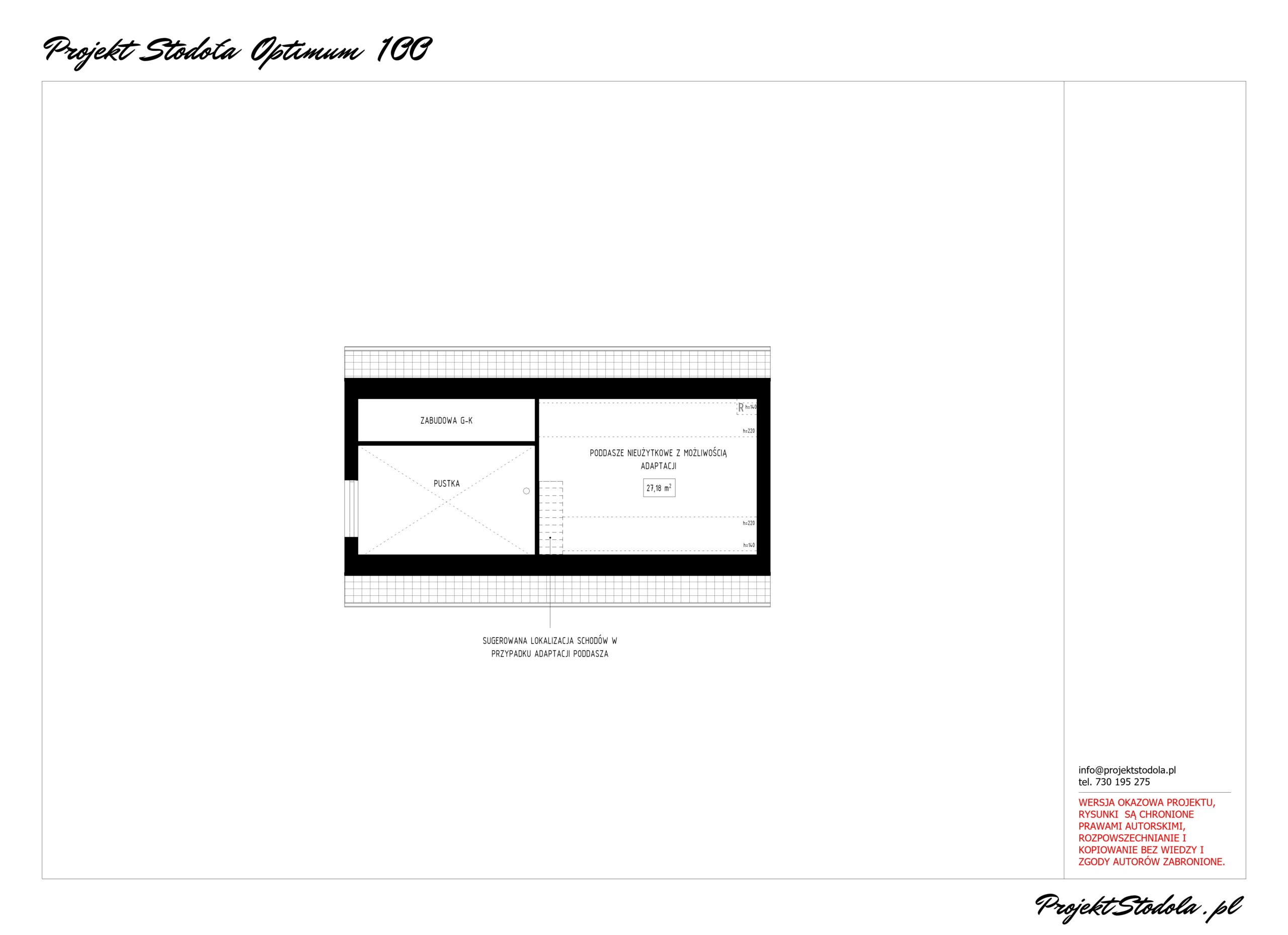 Stodoła Optium 100 rzut poddasza