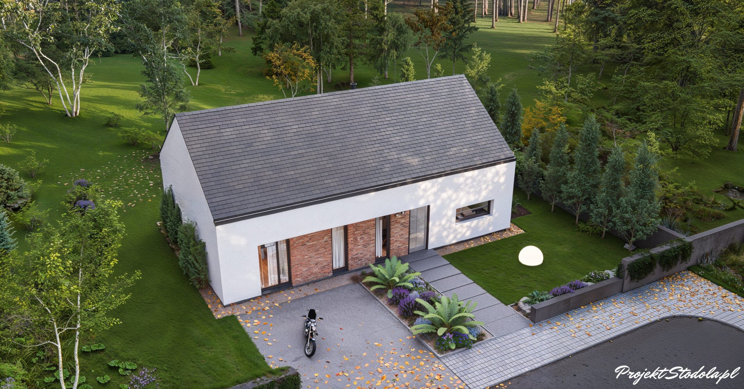 widok z lotu ptaka od ulicy opti