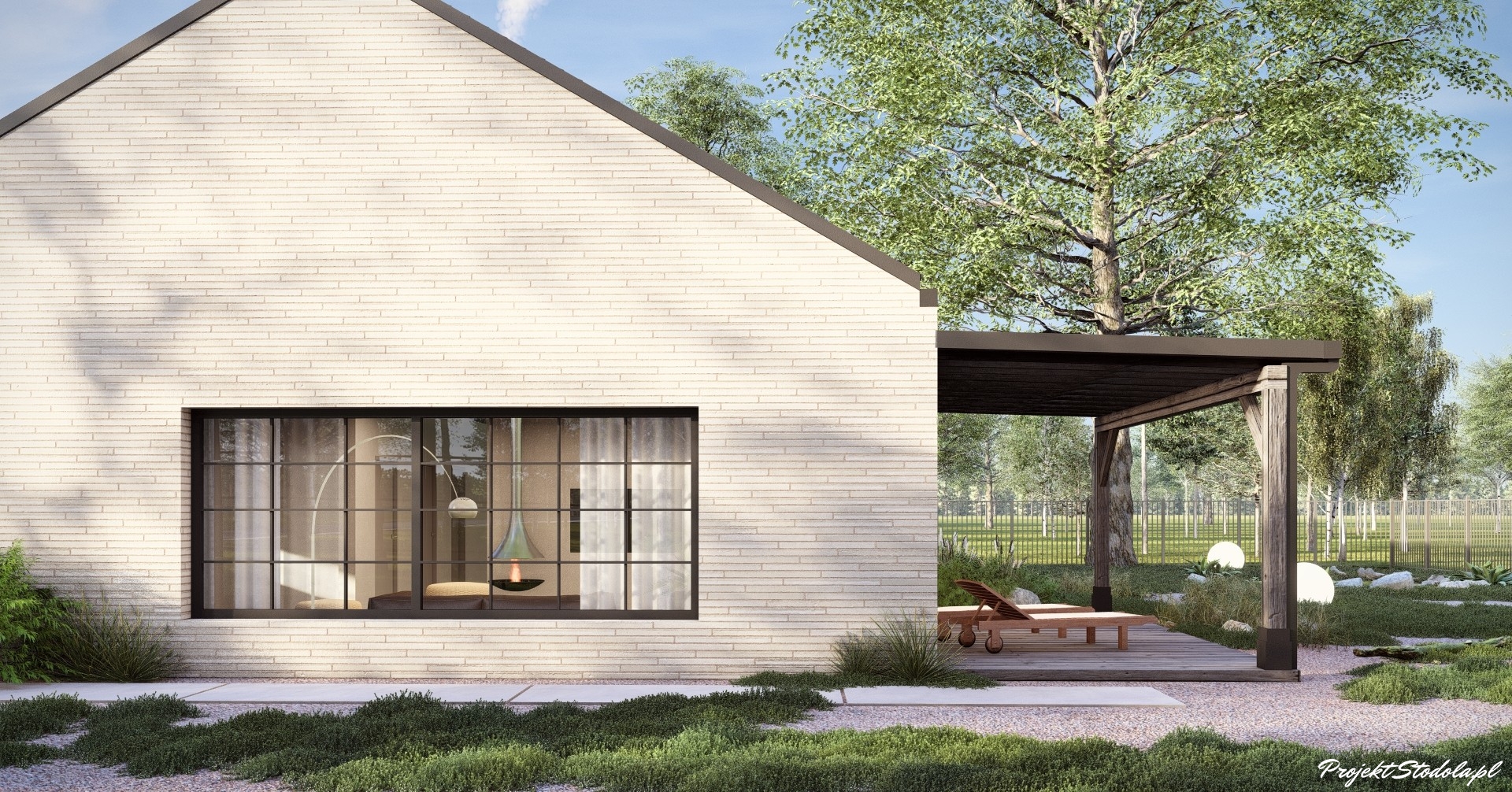 Projekt Stodoła Wood Econo_wersja podstawowa_detal 2 dom szkieletowy