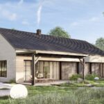 Projekt Stodoła Wood Econo_wersja podstawowa_perspektywa elewacji bocznej 1 dom szkieletowy