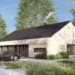 Projekt Stodoła Wood Econo_wersja podstawowa_perspektywa elewacji frontowej