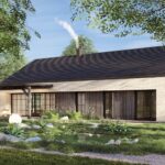 Projekt Stodoła Wood Econo_wersja podstawowa_perspektywa elewacji ogrodowej