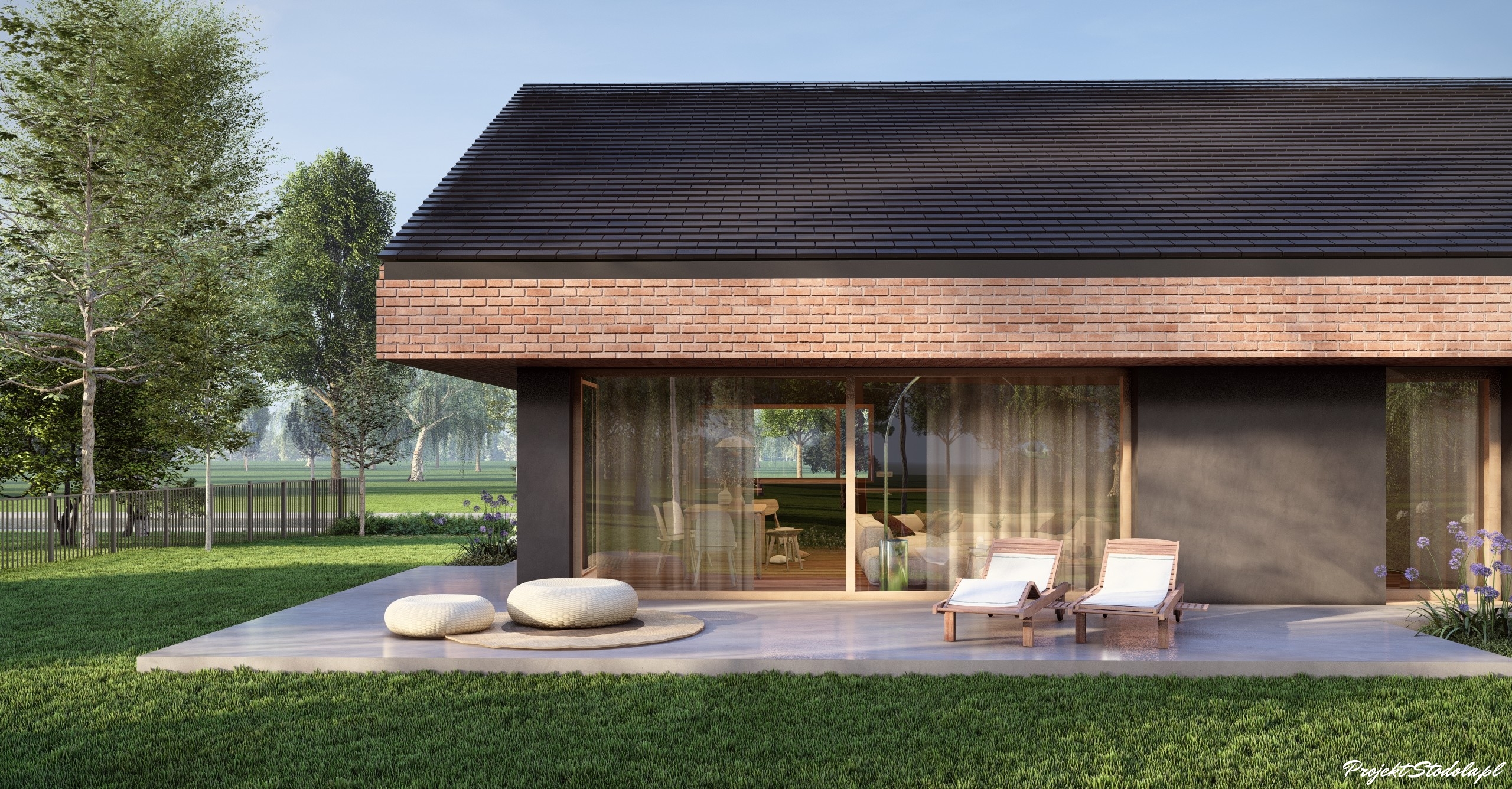 Projekt Stodoła Wood Premium_wersja podstawowa_detal elewacji ogrodowej