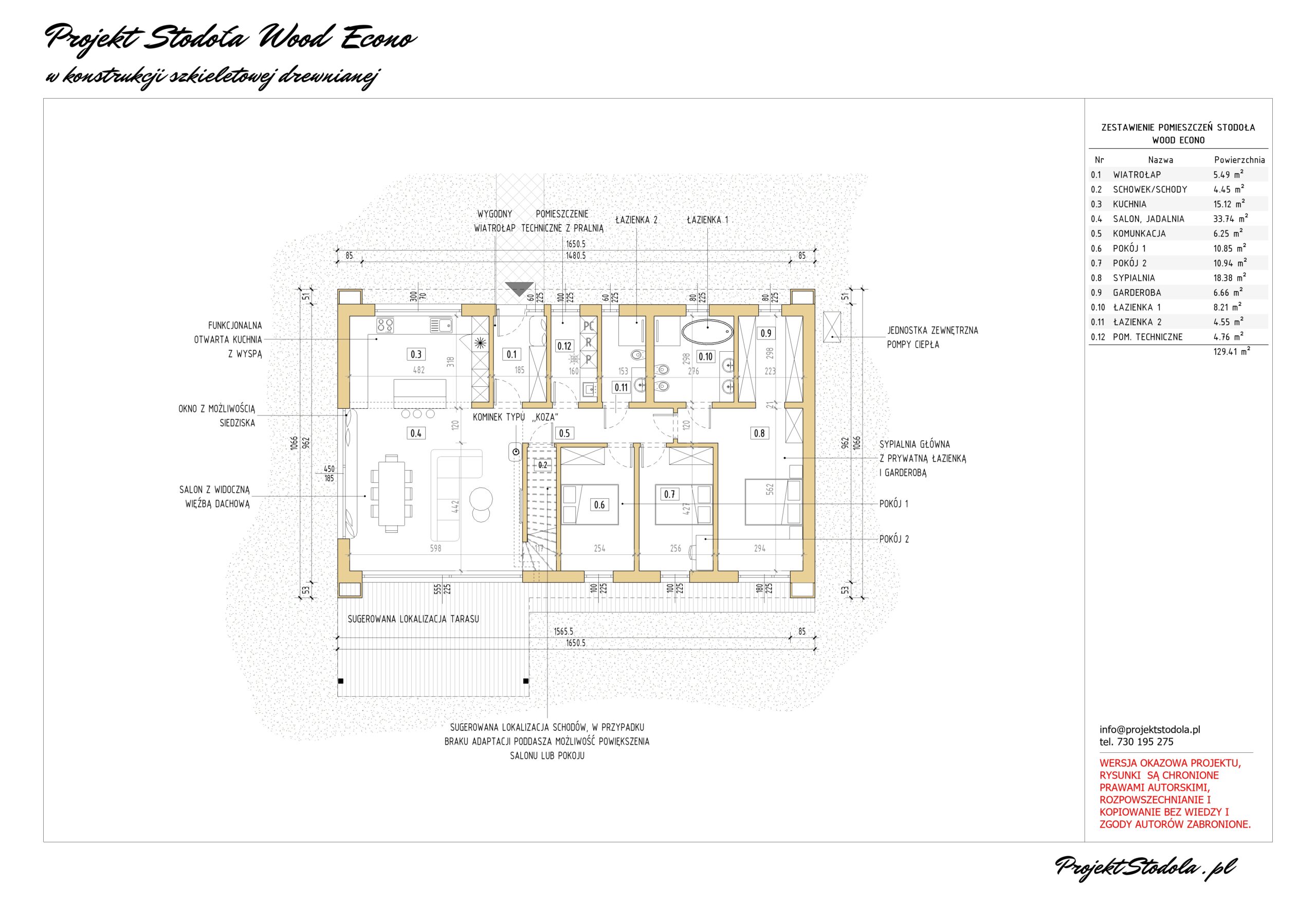 WOOD ECONO_KONSTRUKCJA SZKIELETOWA_RZUT PARTERU-