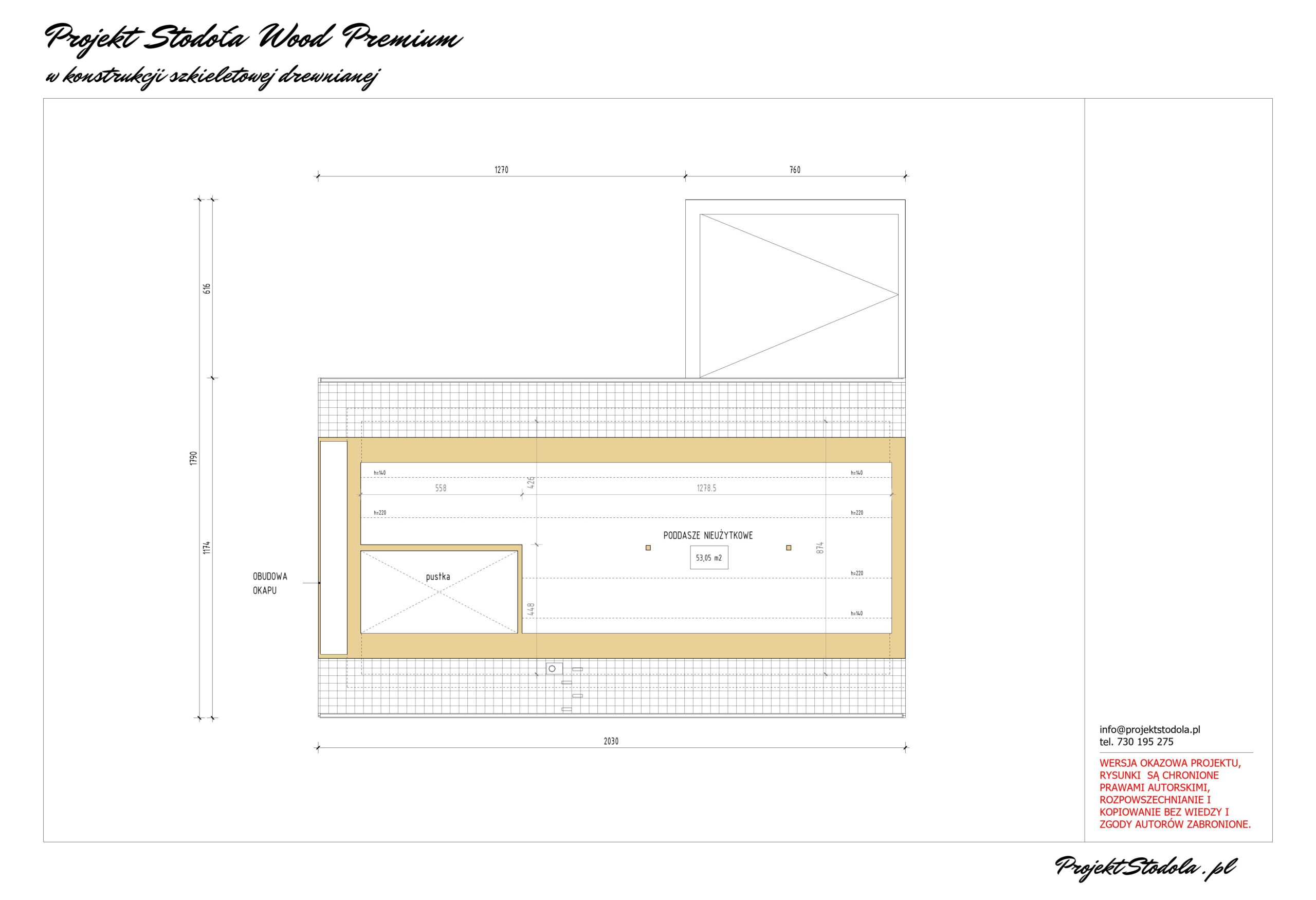 WOOD PREMIUM_PODSTAWA_KONSTRUKCJA SZKIELETOWA_ RZUT PODDASZA